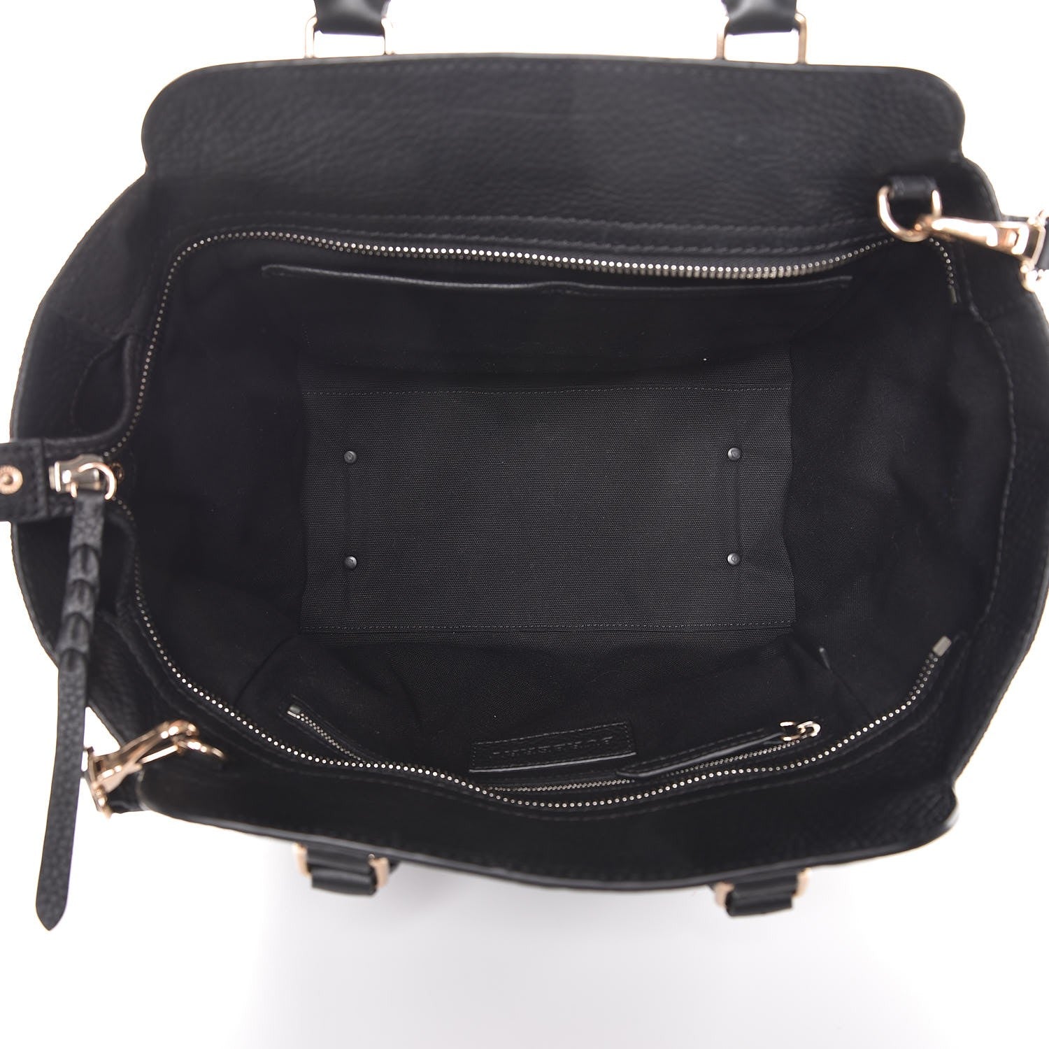 Burberry Mega Check Grained Calfskin Medium Harcourt Satchel Black 5 of 12