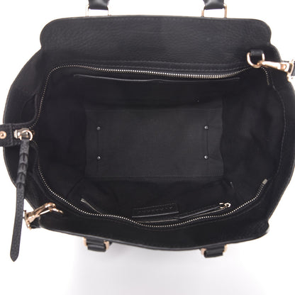 Burberry Mega Check Grained Calfskin Medium Harcourt Satchel Black 5 of 12