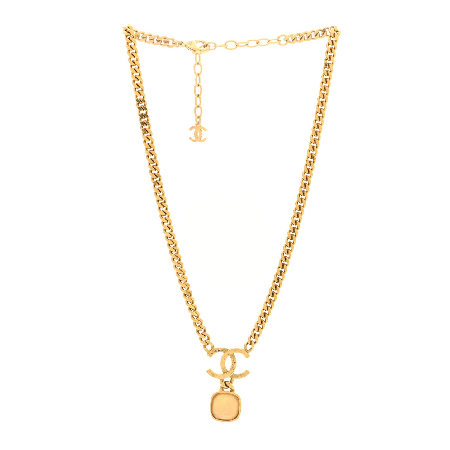 Metal Natural Stones CC Necklace Gold