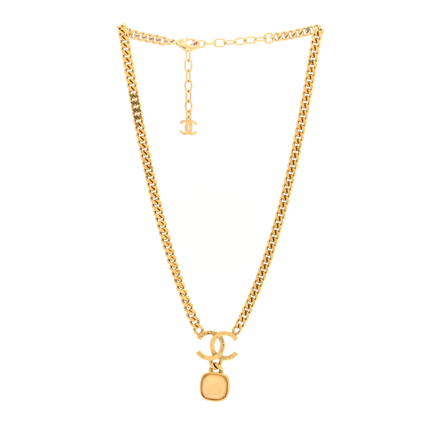 Chanel Metal Natural Stones CC Necklace Gold 3 of 4