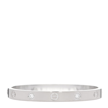Cartier 18K White Gold 4 Diamond LOVE Bracelet 16 2 of 5