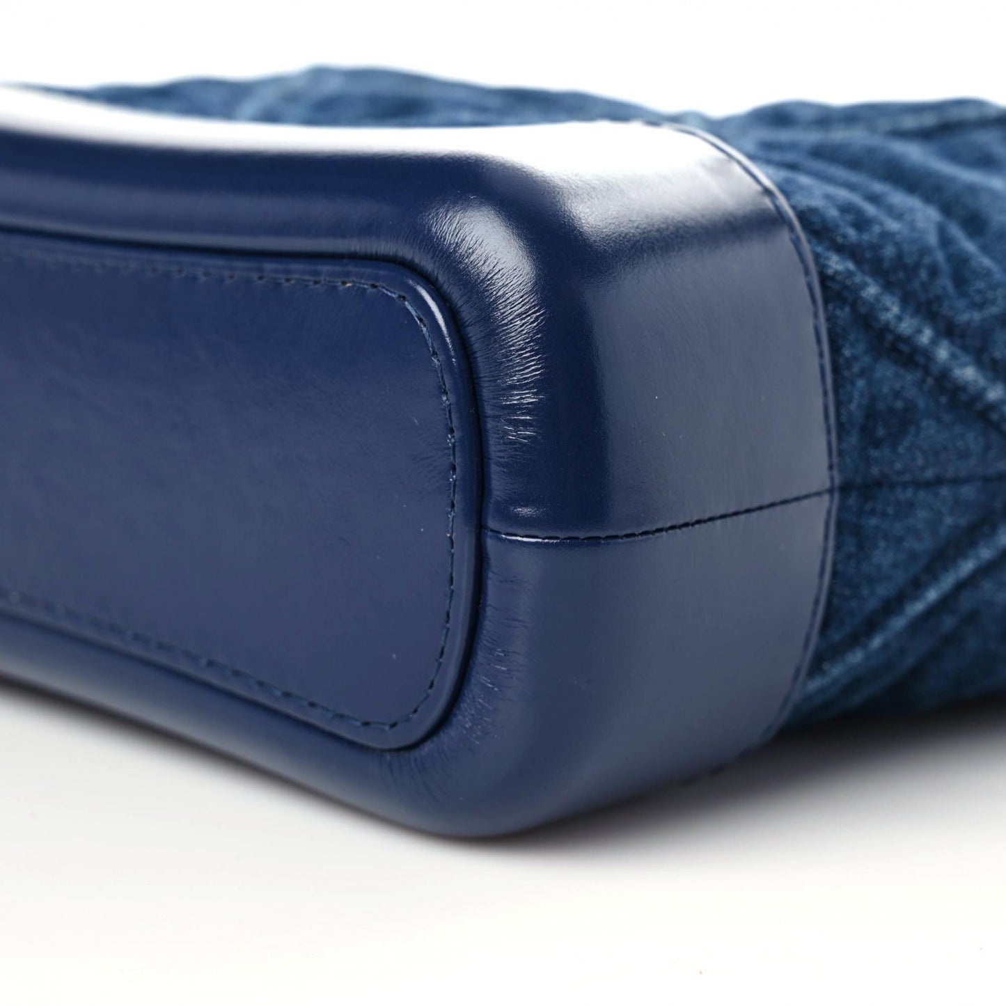 Denim Calfskin Quilted Small Gabrielle Logo Hobo Blue