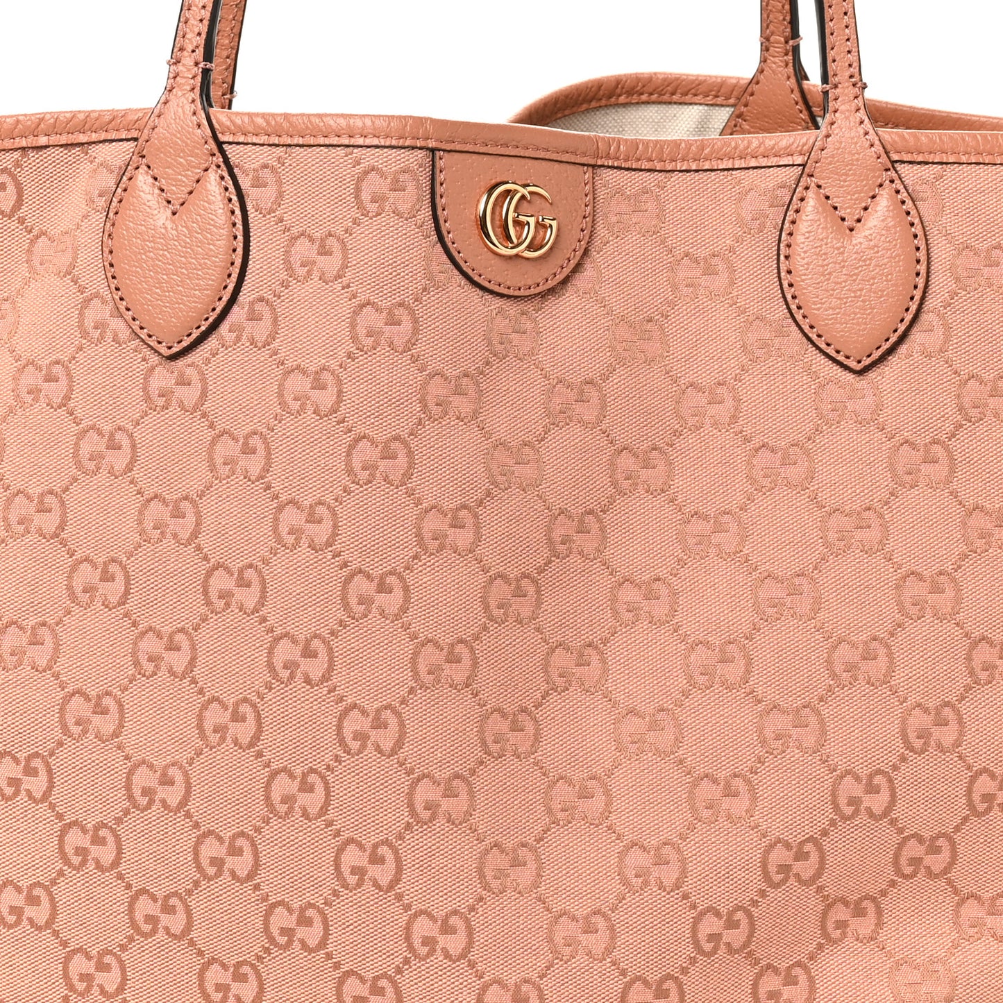 Monogram Textured Dollar Calfskin Large Ophidia Shopping Tote Cloche Rose Pink
