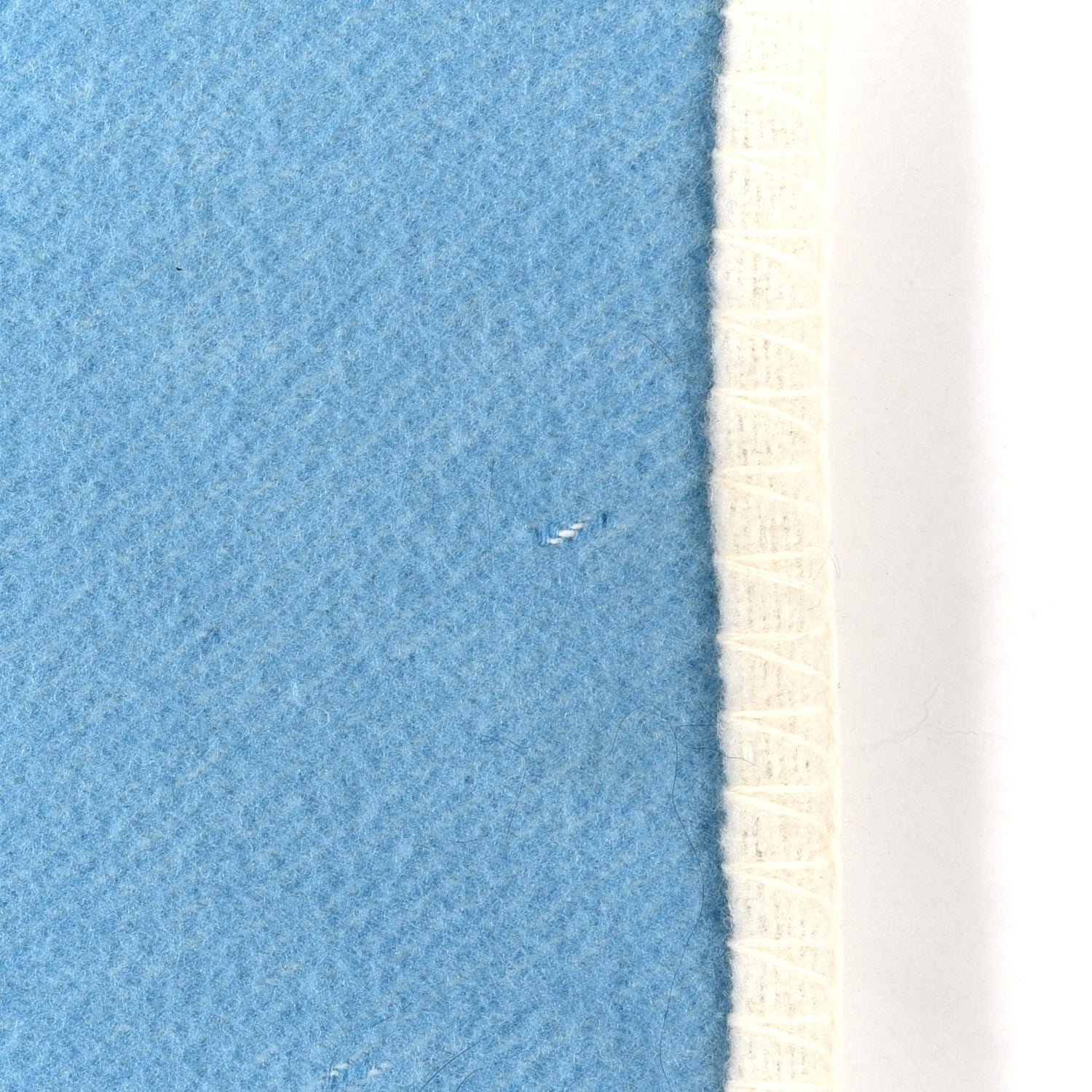 Hermes Wool Cashmere Avalon Baby Blanket Bleu Genievre White 4 of 6