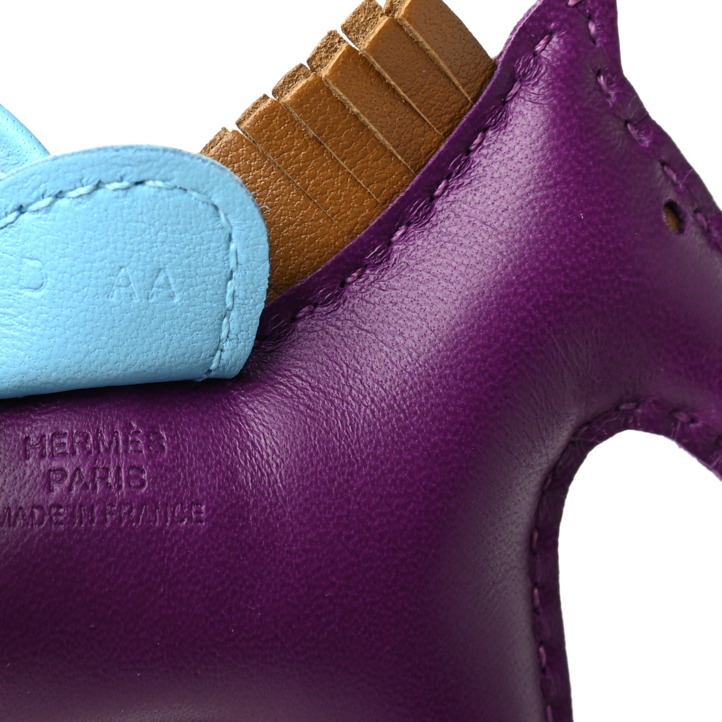 Milo Lambskin Grigri Rodeo Horse Bag Charm PM Violet Celeste Kraft