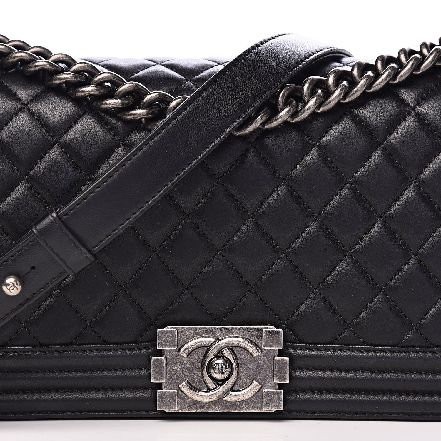 Chanel Lambskin Quilted Medium Boy Flap Black 10 of 11