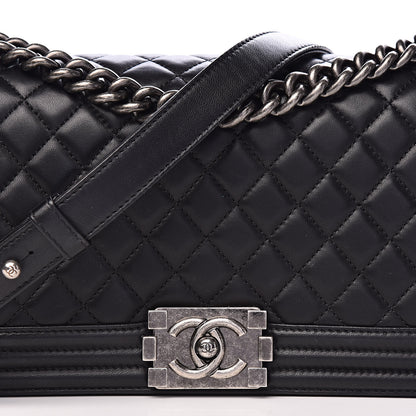 Chanel Lambskin Quilted Medium Boy Flap Black 10 of 11