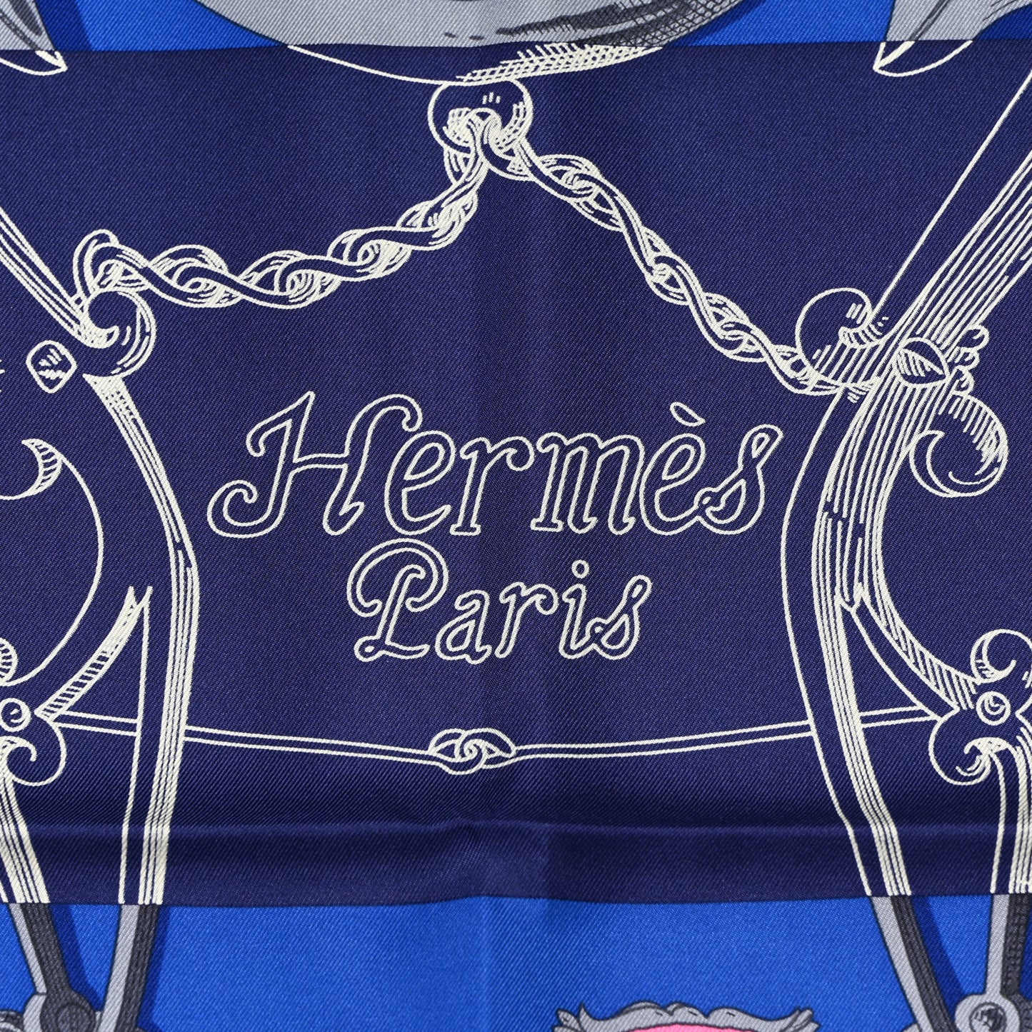 Silk L'Instruction Du Roy Scarf 90 Indigo Rose