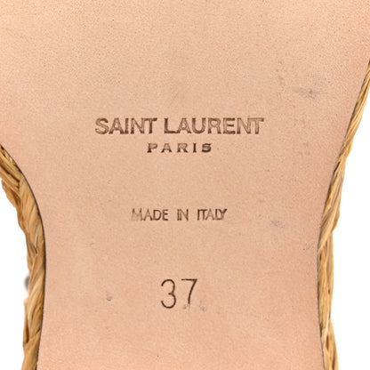 Saint Laurent Calfskin Cassandra 105 Espadrille Wedges 37 Chocolate 6 of 9