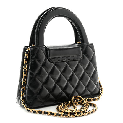 Chanel Shiny Aged Calfskin Quilted Nano Kelly Shopper Black 3 of 11