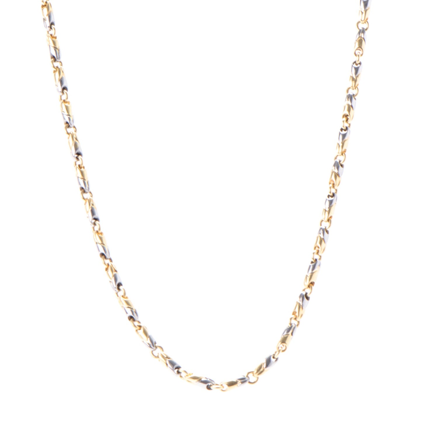 18K Yellow White Gold Passo Doppio Necklace