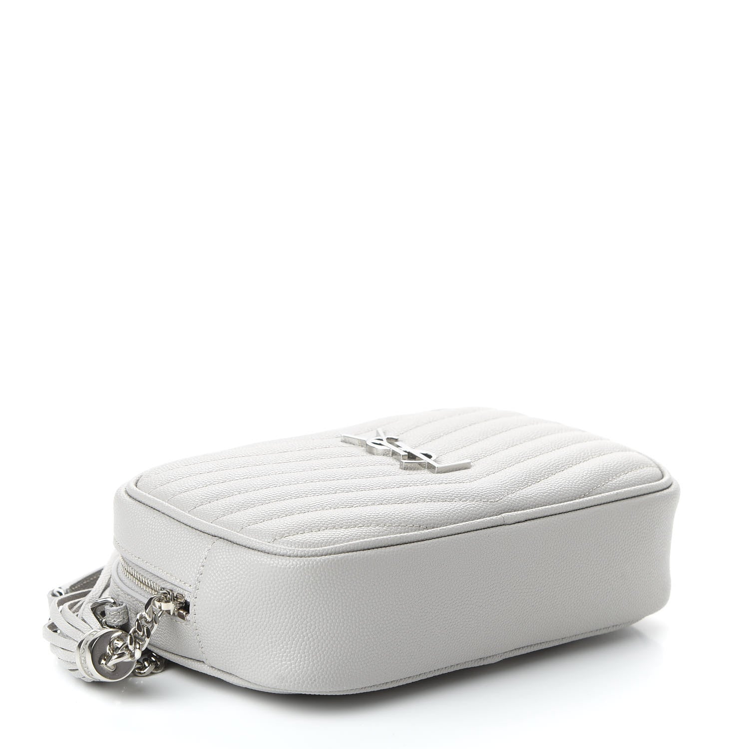 Saint Laurent Grain De Poudre Matelasse Monogram Mini Lou Camera Bag Granite 4 of 10