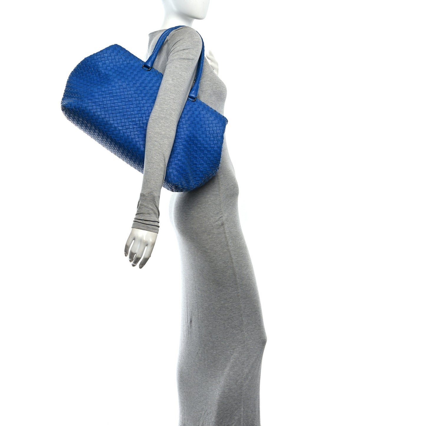 Nappa Intrecciato Brick Tote Celeste