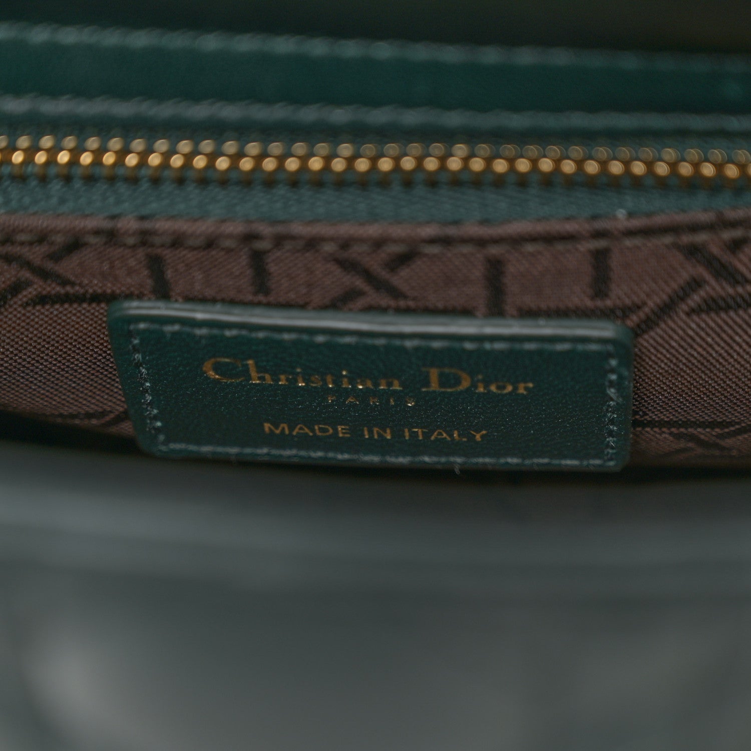 Christian Dior Lambskin Cannage Mini Lady Dior Dark Green 6 of 10
