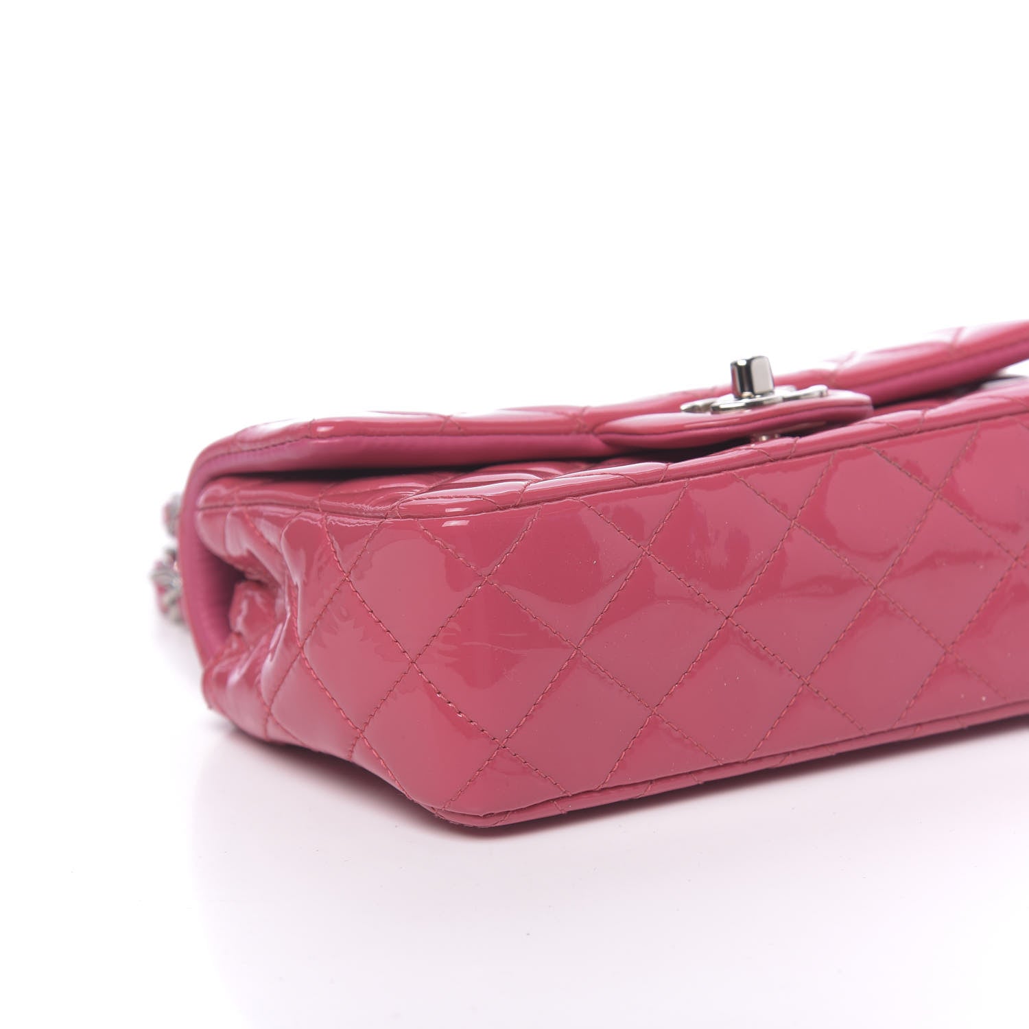 Chanel Patent Quilted Mini Rectangular Flap Fuchsia 9 of 11
