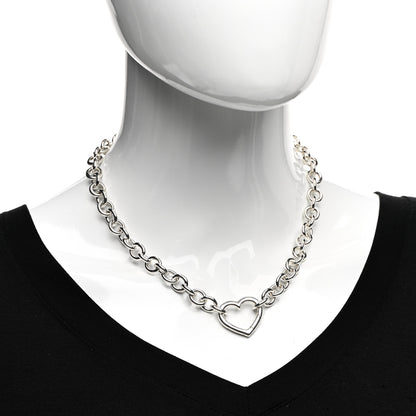 Tiffany Sterling Silver Heart Clasp Choker Necklace 2 of 4