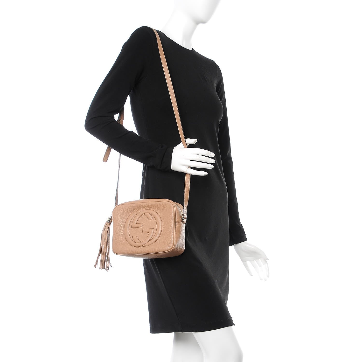 Gucci Pebbled Calfskin Small Soho Disco Bag Camelia 2 of 8
