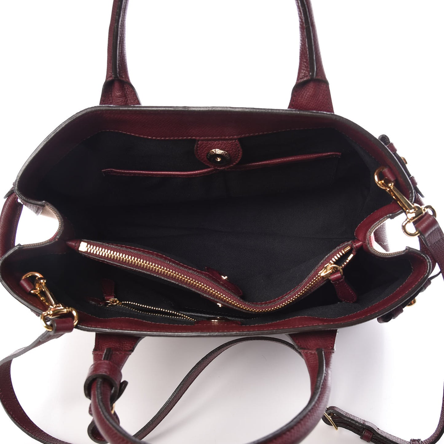 Grainy Calfskin House Check Medium Banner Tote Mahogany Red
