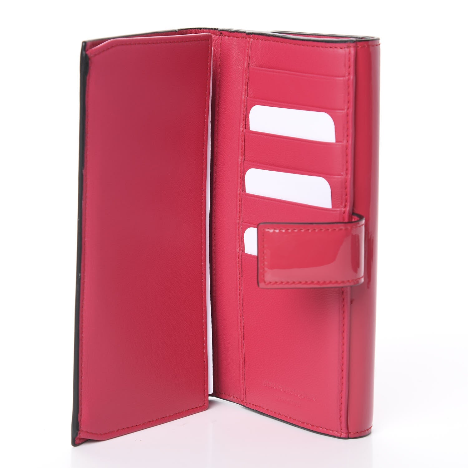 Alexander McQueen Patent Skull Continental Wallet Fuchsia Shock 4 of 5