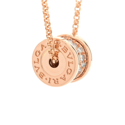 Bulgari 18K Rose Gold Diamond Small B.Zero1 Pave Pendant Necklace 4 of 6