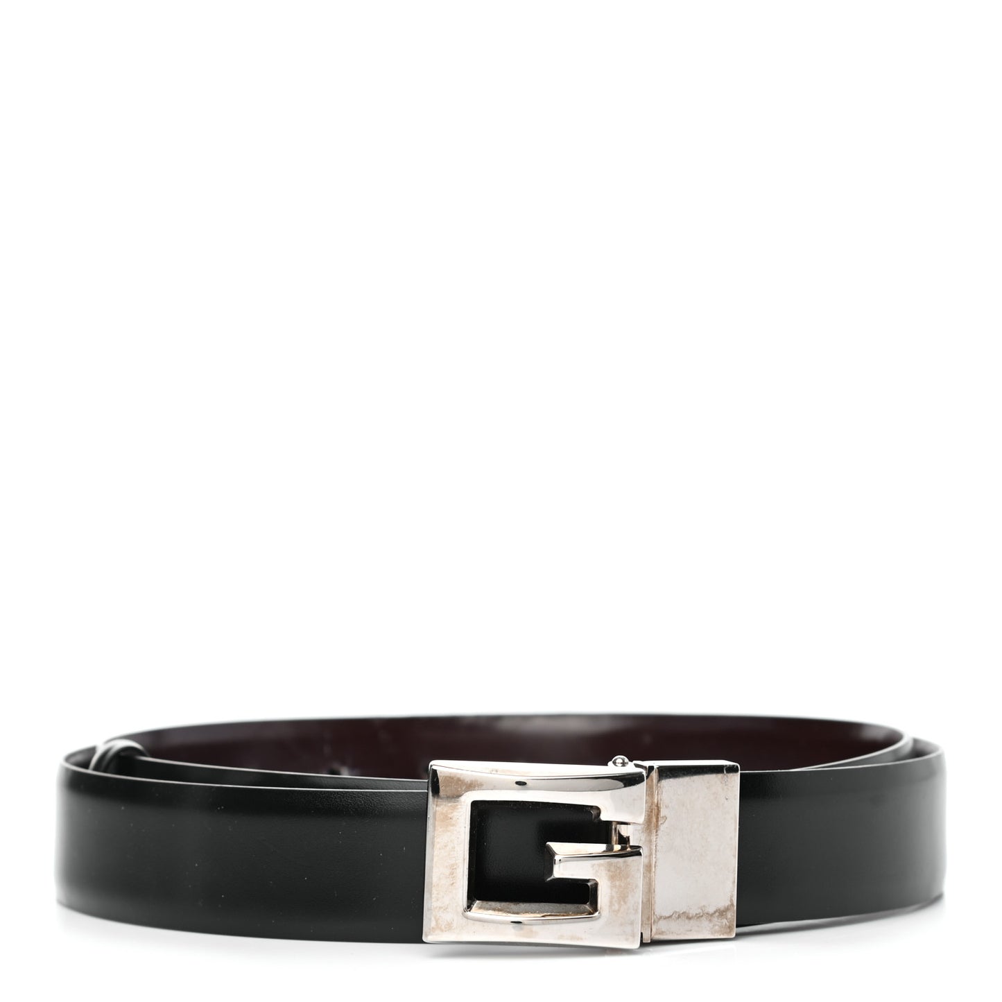 Calfskin Reversible Square G Buckle Belt 105 42 Black Brown