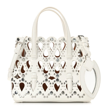 Alaia Calfskin Laser Cut Mina 16 Bag White 1 of 12