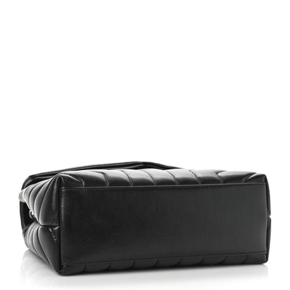Saint Laurent Calfskin Y Quilted Monogram Small Loulou Chain Satchel Black 4 of 12