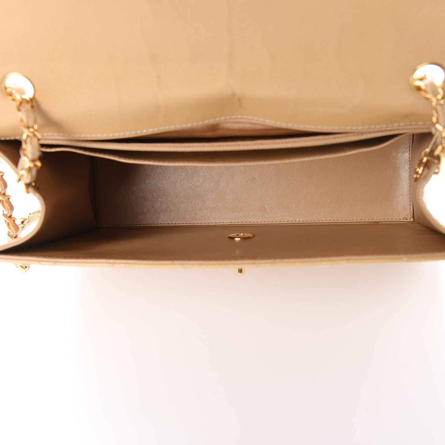 Chanel Caviar Stitched Jumbo Single Flap Beige 4 of 14