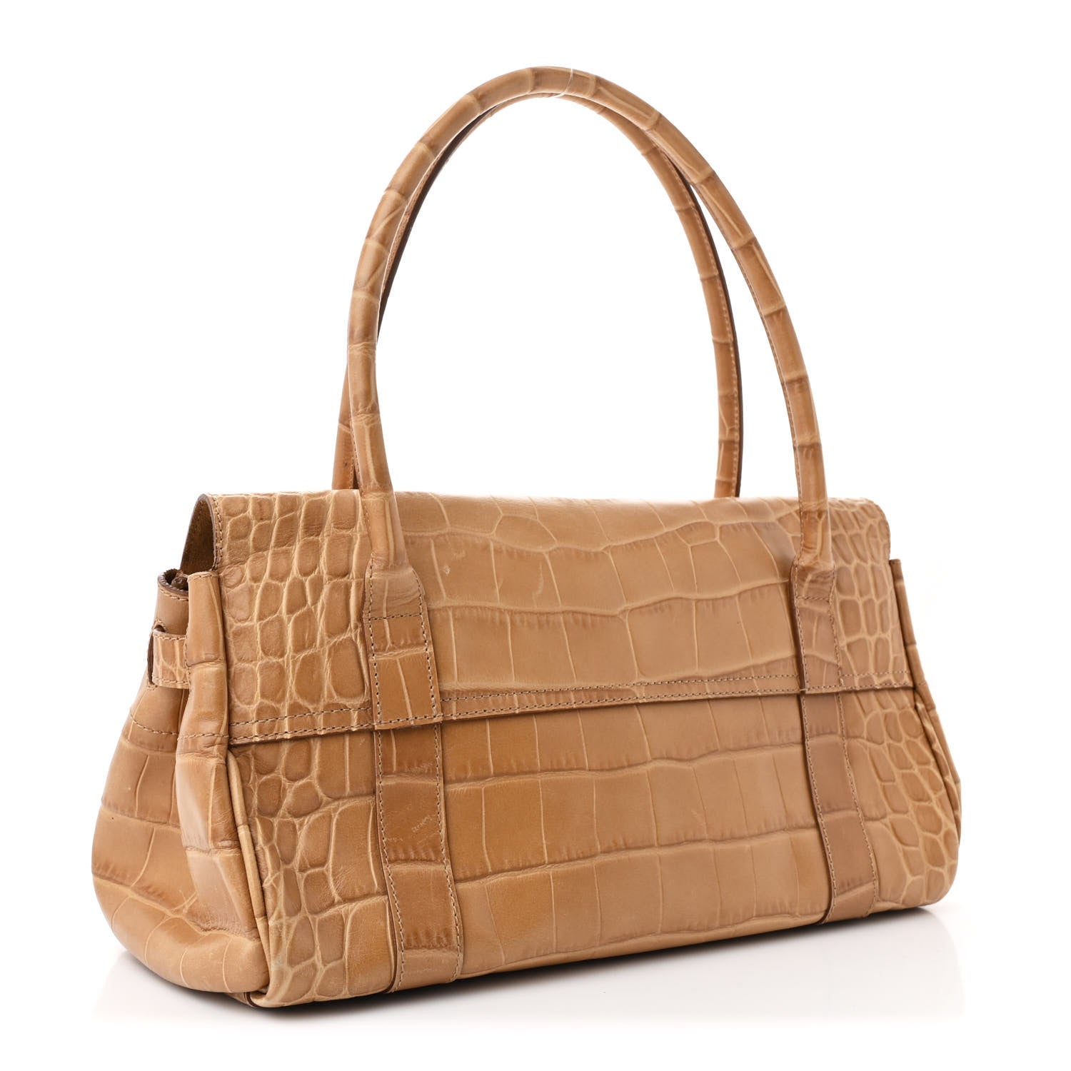 Mulberry Crocodile Embossed Calfskin East West Bayswater Teak 3 of 13