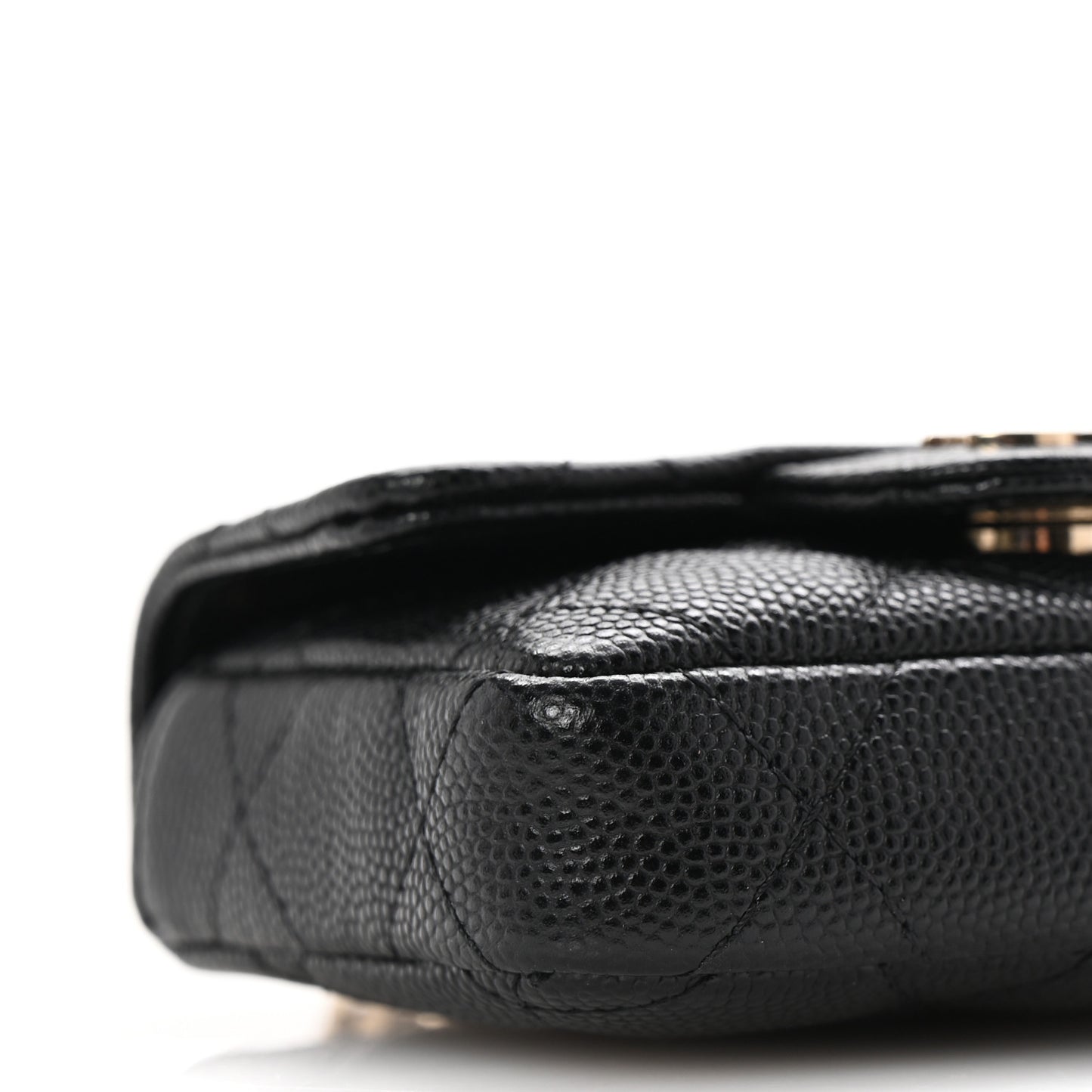 Caviar Quilted Mini Chain Belt Bag Black