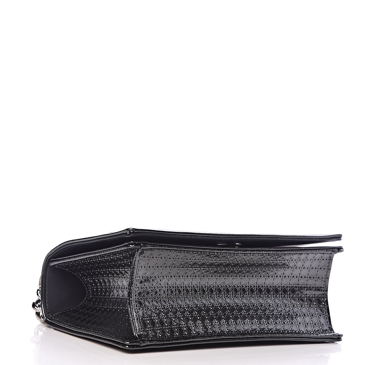 Christian Dior Metallic Patent Micro-Cannage Small Diorama Flap Bag Onyx Black 4 of 13