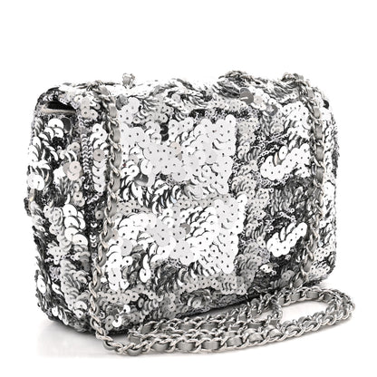 Chanel Sequin Mini Rectangular Flap Silver 3 of 10