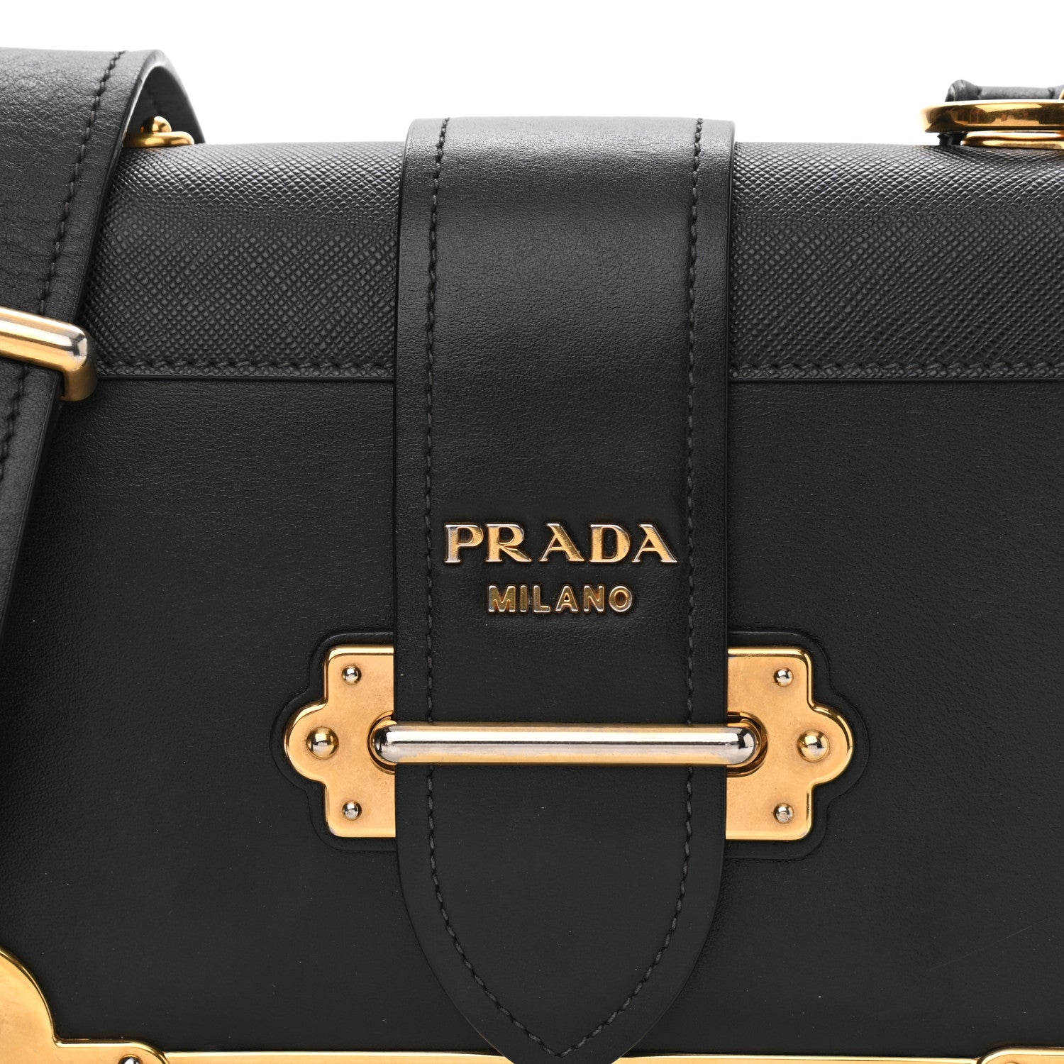 Prada City Calf Saffiano Cahier Bag Black 7 of 14