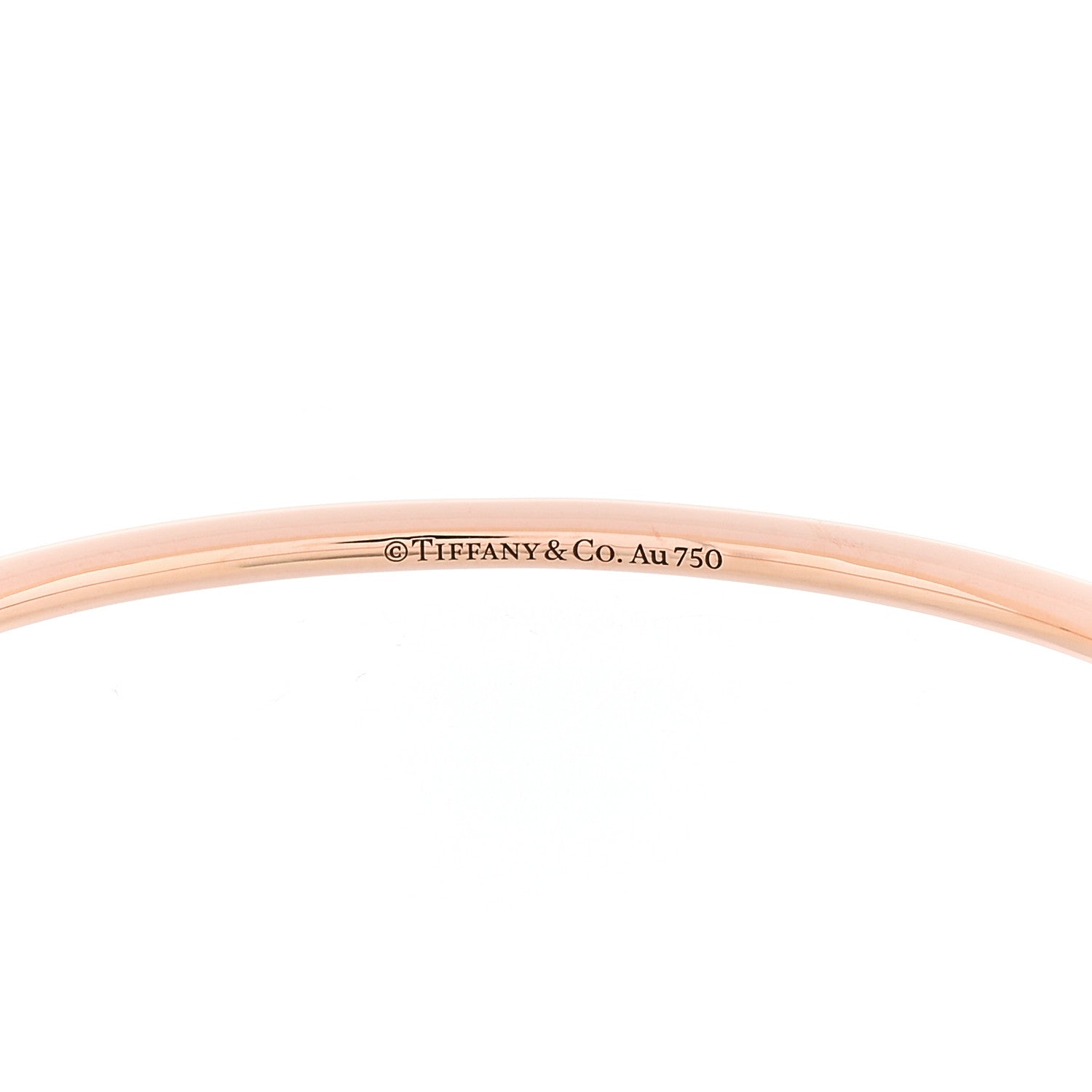 Tiffany 18K Rose Gold Diamond Metro Hinged Bangle Bracelet 3 of 4