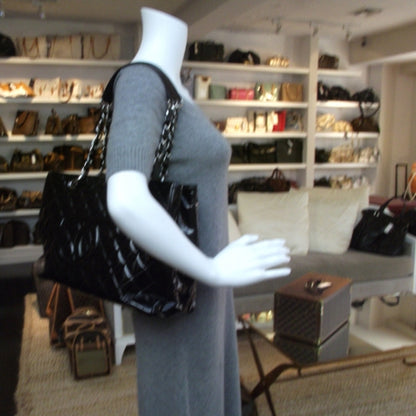 Chanel Patent Grand Shopping Tote GST Black 2 of 9