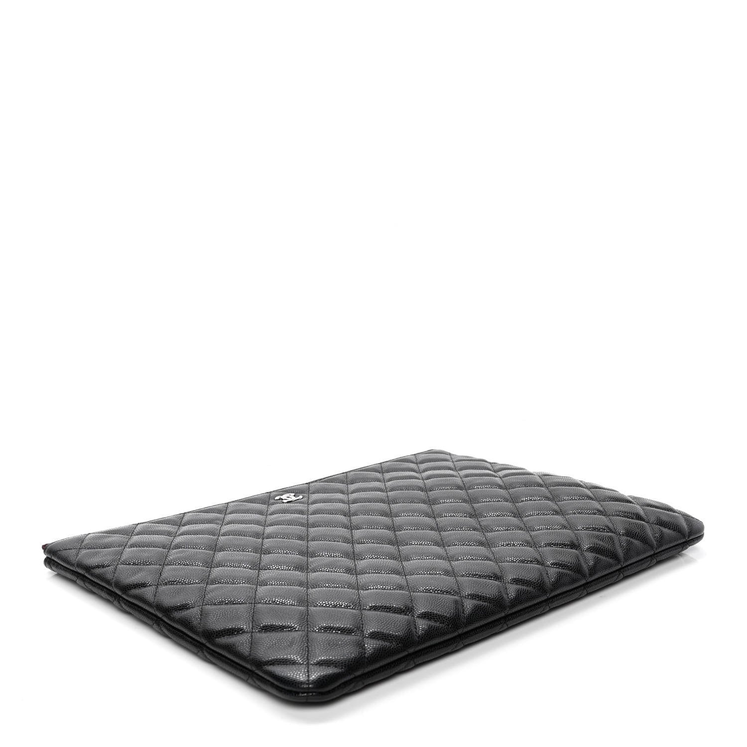 Chanel Caviar Quilted Large Cosmetic Case Black 3 of 4