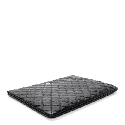 Chanel Caviar Quilted Large Cosmetic Case Black 3 of 4