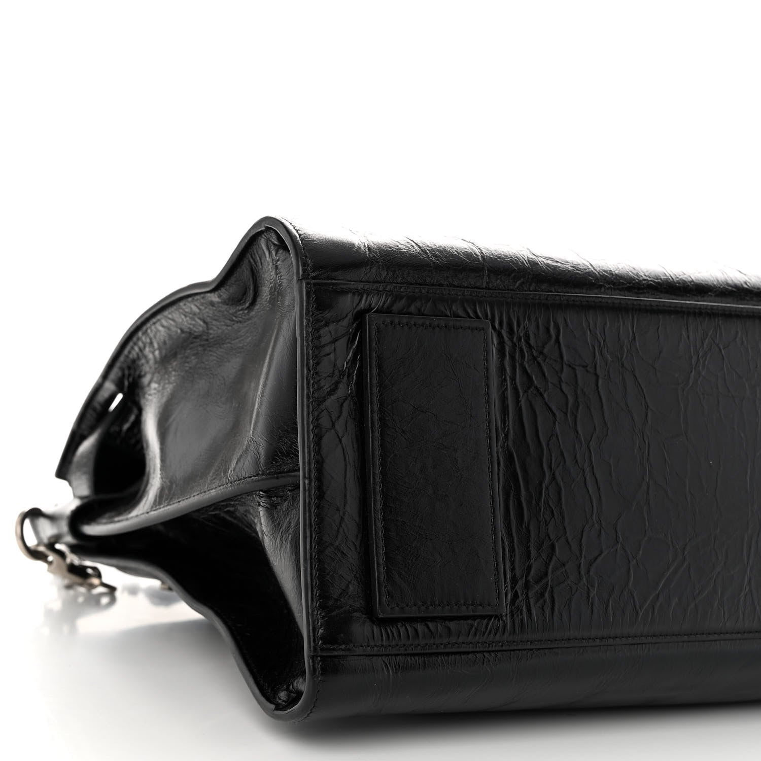 Saint Laurent Cracked Shiny Calfskin Souple 36H Sac De Jour Duffle Black 8 of 10
