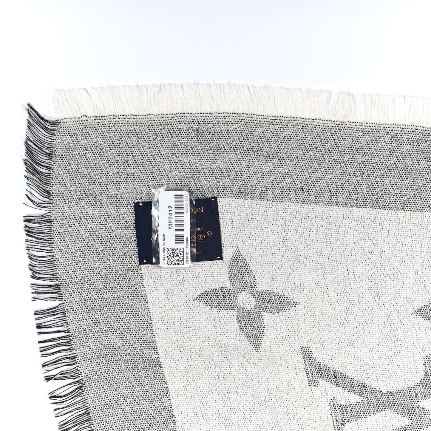 Cashmere Silk Monogram Giant Shawl Black
