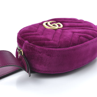 Gucci Velvet Matelasse GG Marmont Belt Bag 85 34 Fuchsia Violet Cyclamen 6 of 10