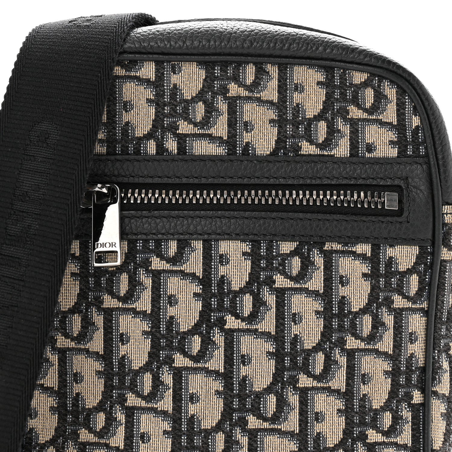 Christian Dior Oblique Messenger Pouch Beige Black 8 of 12