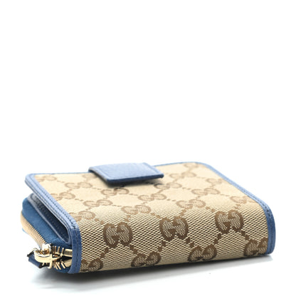 Gucci Monogram Dollar Calfskin Zip Around French Flap Wallet Beige Ebony Caspian 4 of 7