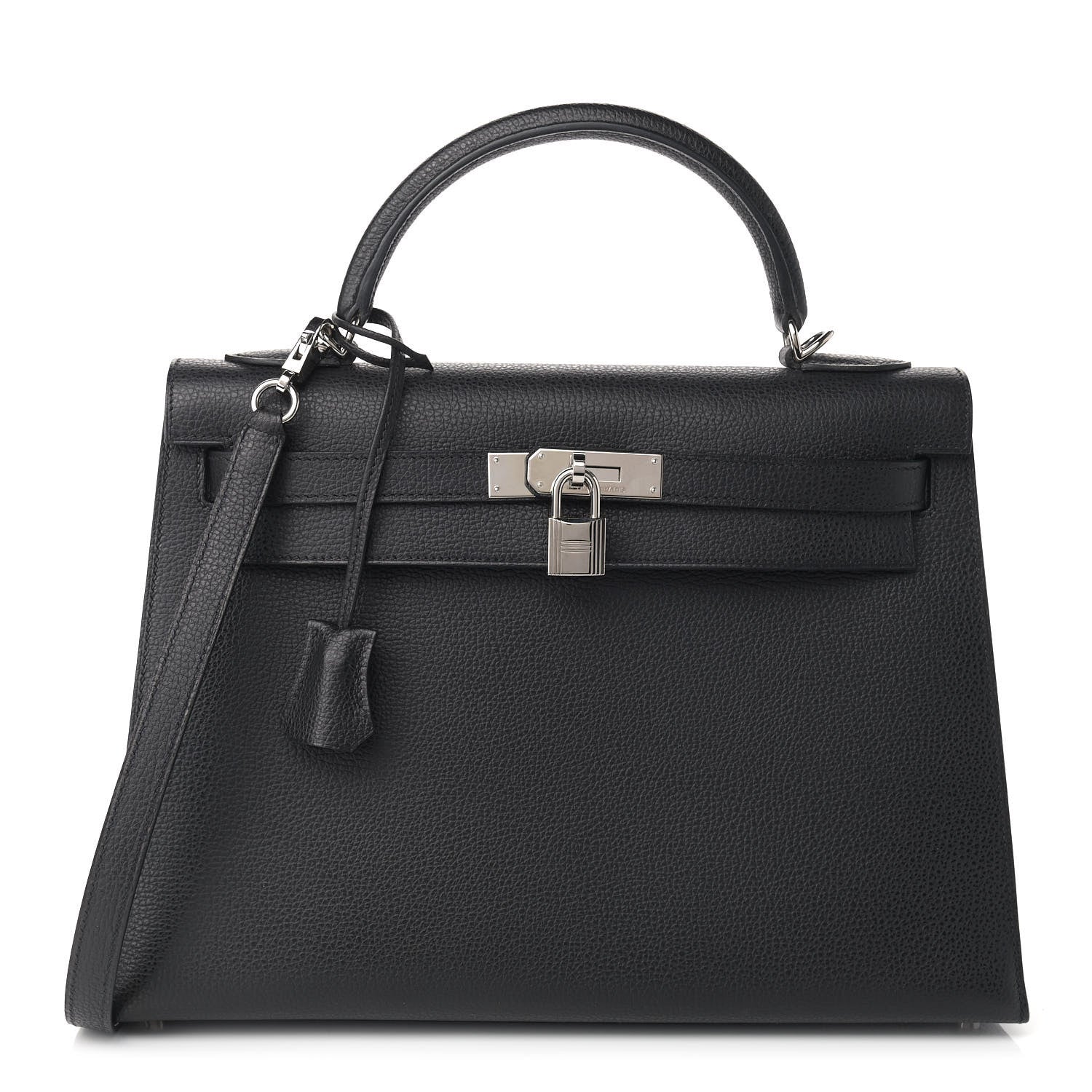 Hermes Vache Liegee Kelly Sellier 32 Black 1 of 34