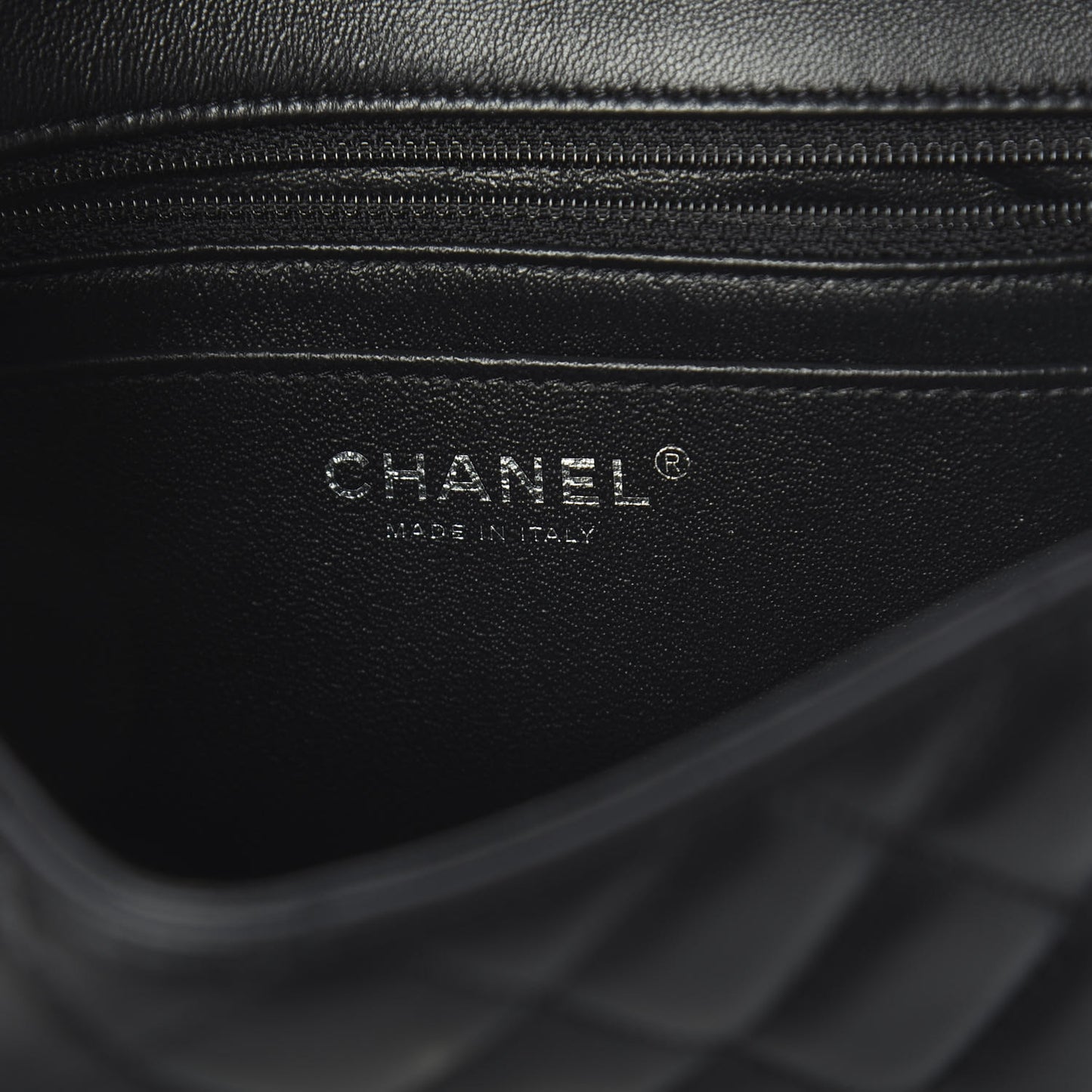 Lambskin Quilted Mini Rectangular Flap Black