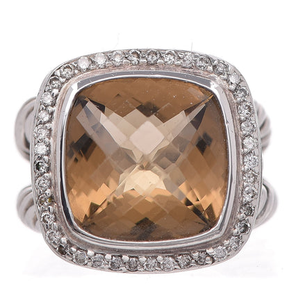 David Yurman Sterling Silver Diamond Champagne Citrine 14mm Albion Ring 52 6 6 of 10