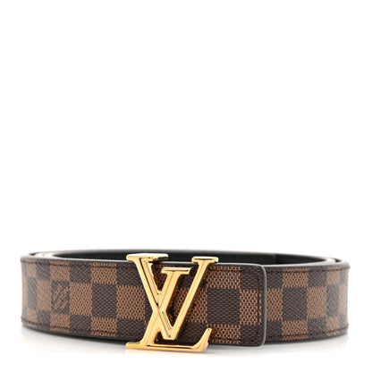 Louis Vuitton Calfskin Damier Ebene 25mm LV Iconic Reversible Belt 80 32 Black 1 of 7