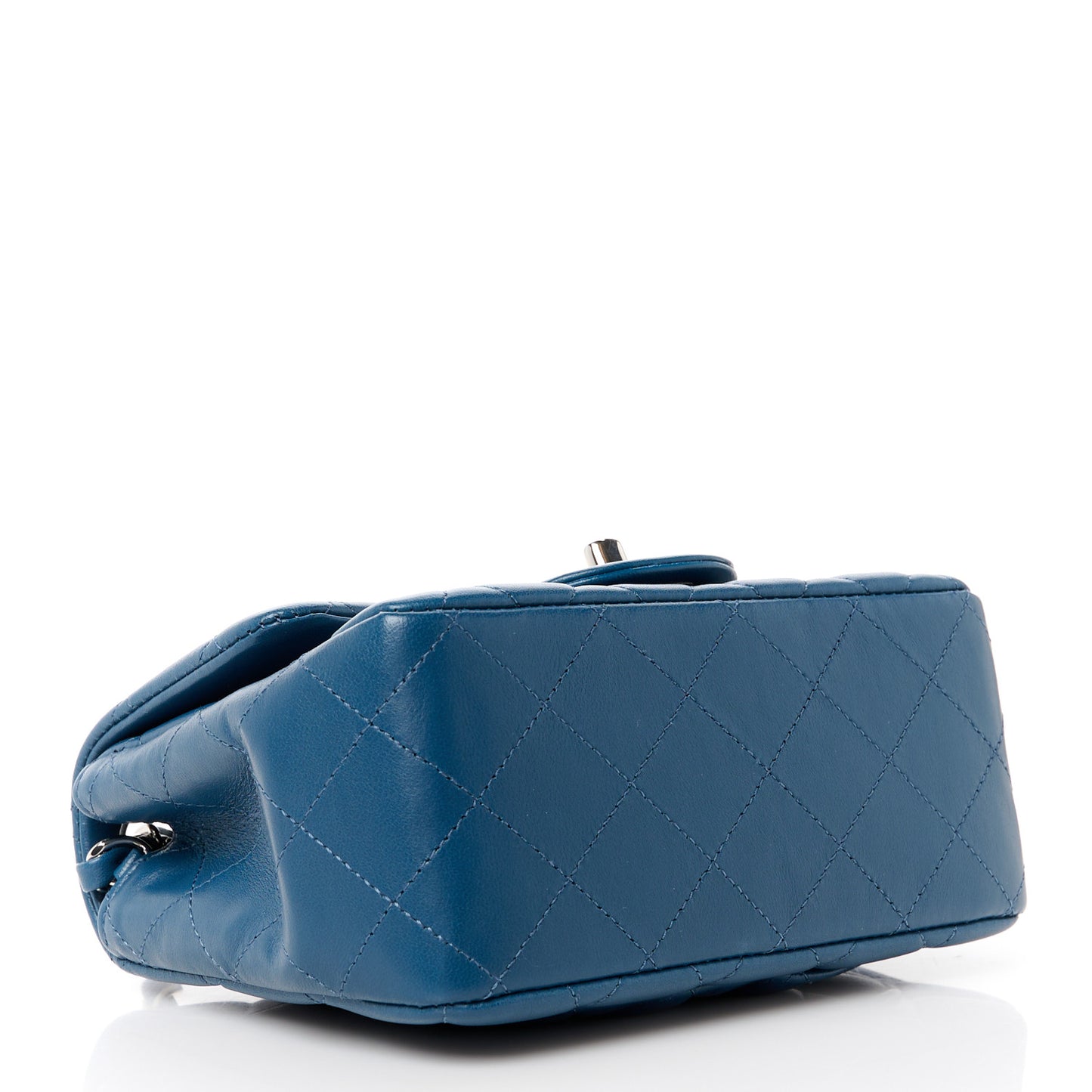 Lambskin Quilted Mini Square Flap Dark Blue