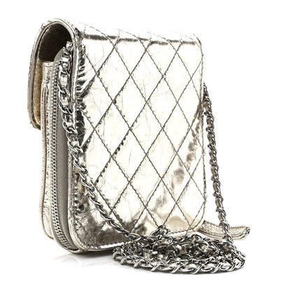 Chanel Crackled Aged Calfskin Mini Crossbody Flap Gold 3 of 12