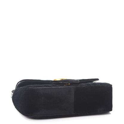 Gucci Velvet Matelasse Mini GG Marmont Shoulder Bag Black 5 of 9