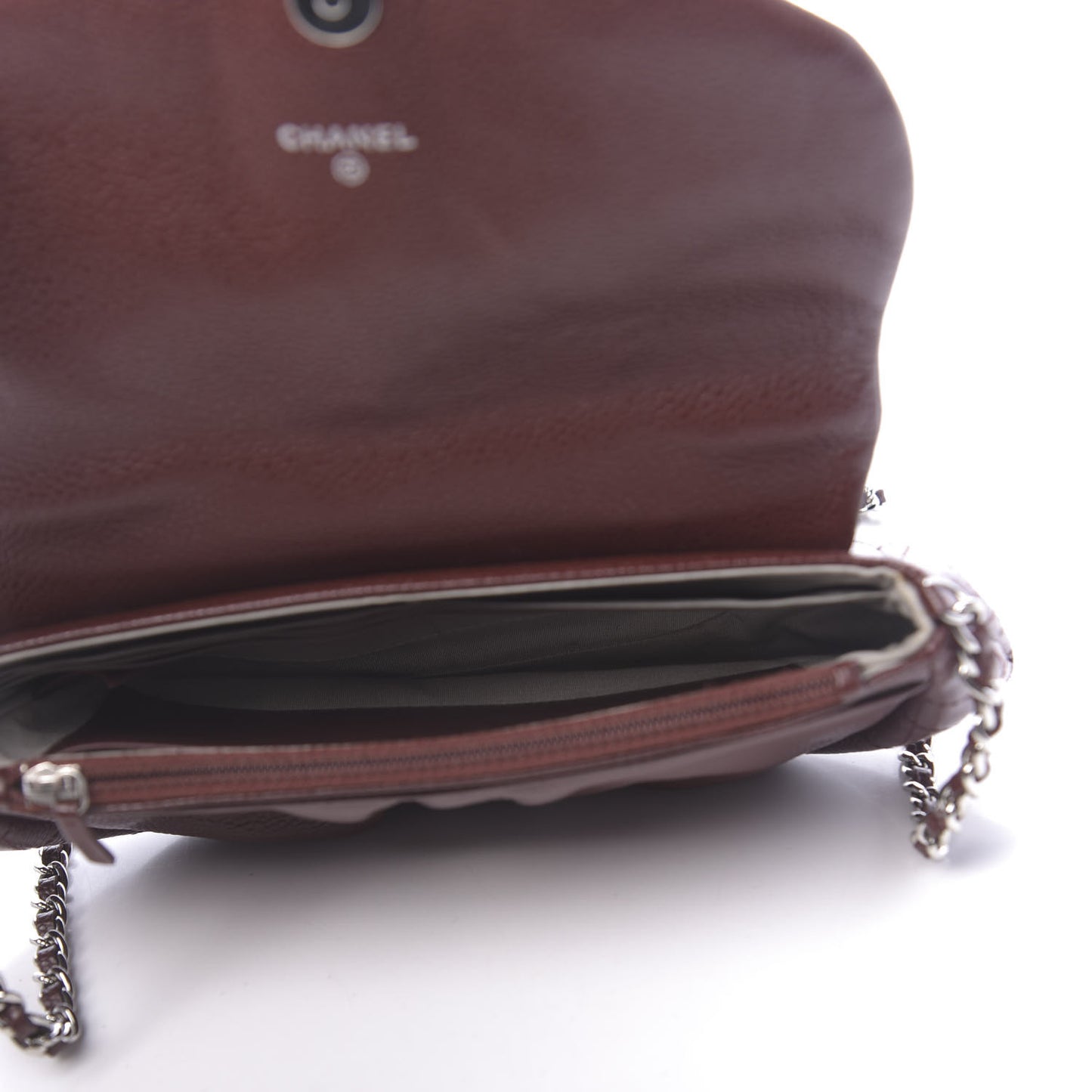 Caviar Half Moon Wallet On Chain WOC Bordeaux